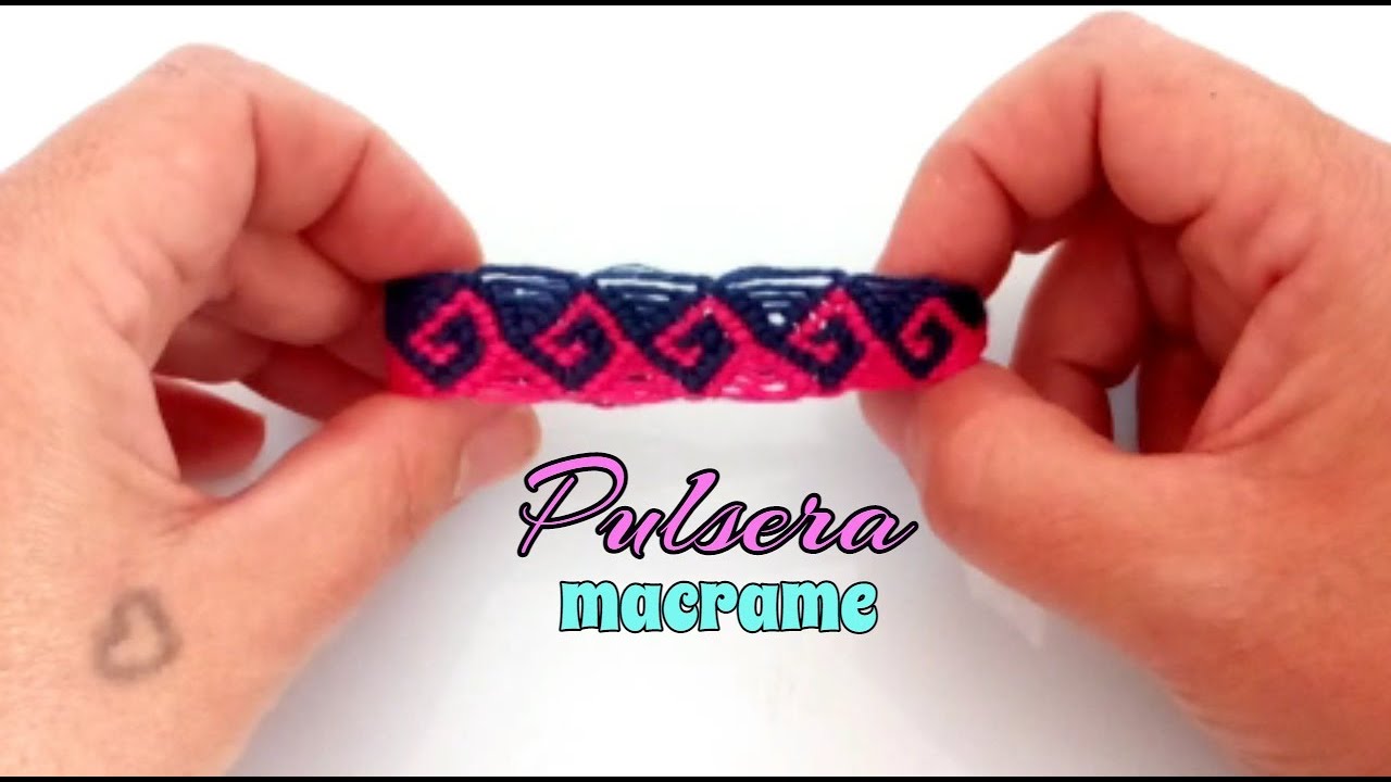 DIY PULSERA de HILO OLAS GRIEGAS paso a paso.