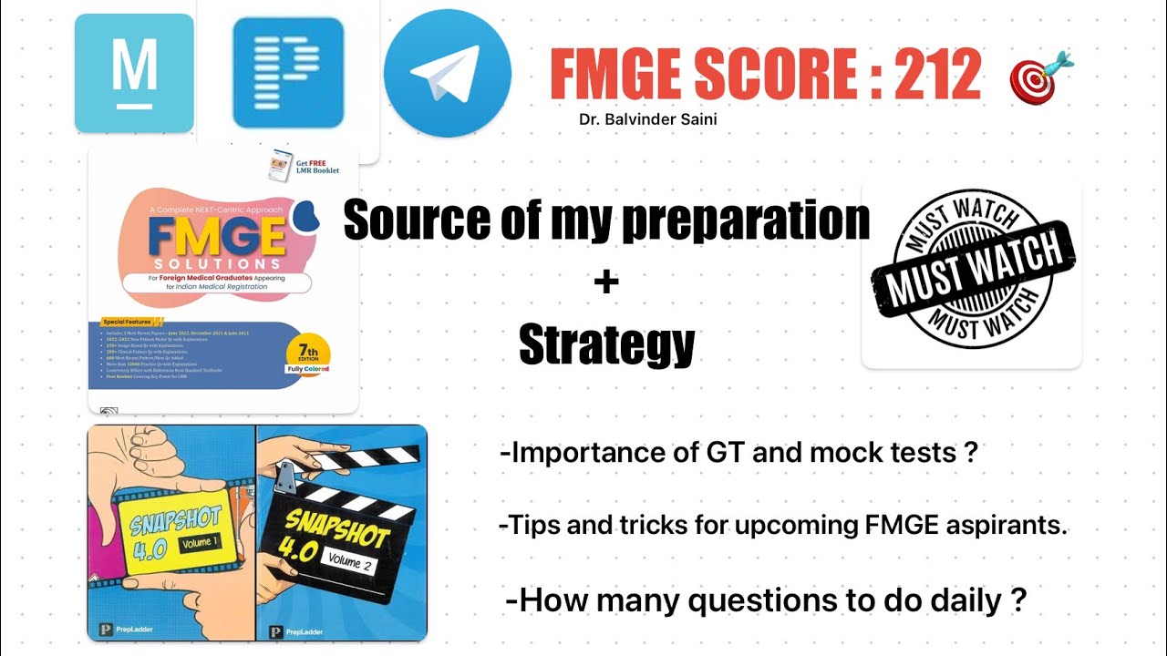 My sources and strategy to achieve 212 in FMGE Jan'23 | Dr. Balvinder Saini | Mock tests importance