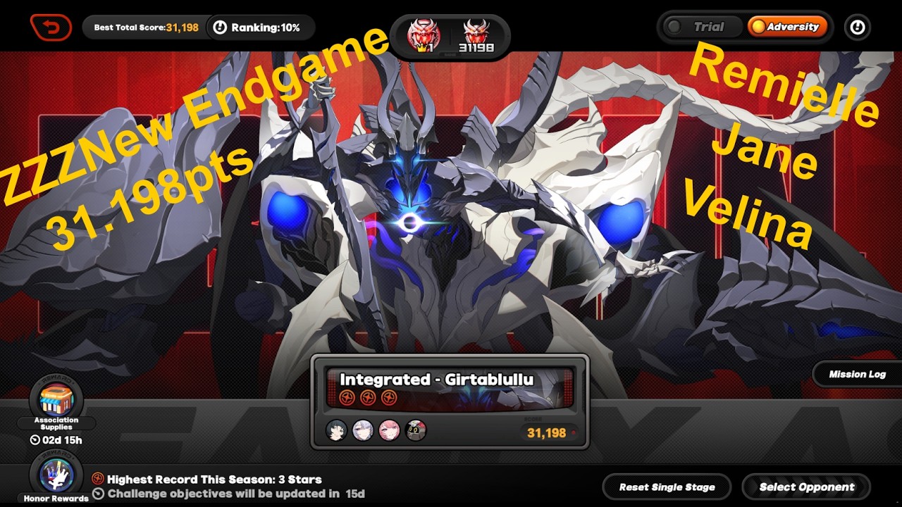 NEW MODE ZZZ Deadly Assalut Adversity - Integrated Girtablullu - 31.198pts - Remielle, Jane, Velina