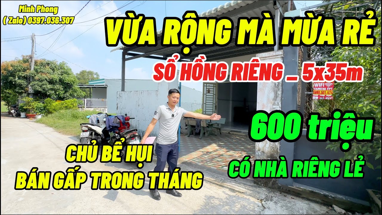 ❇️ Sổ hồng riêng giá này hợp lý, 5x35m có sân trước + sân sau, chủ bể hụi bán gấp trong tháng 600tr