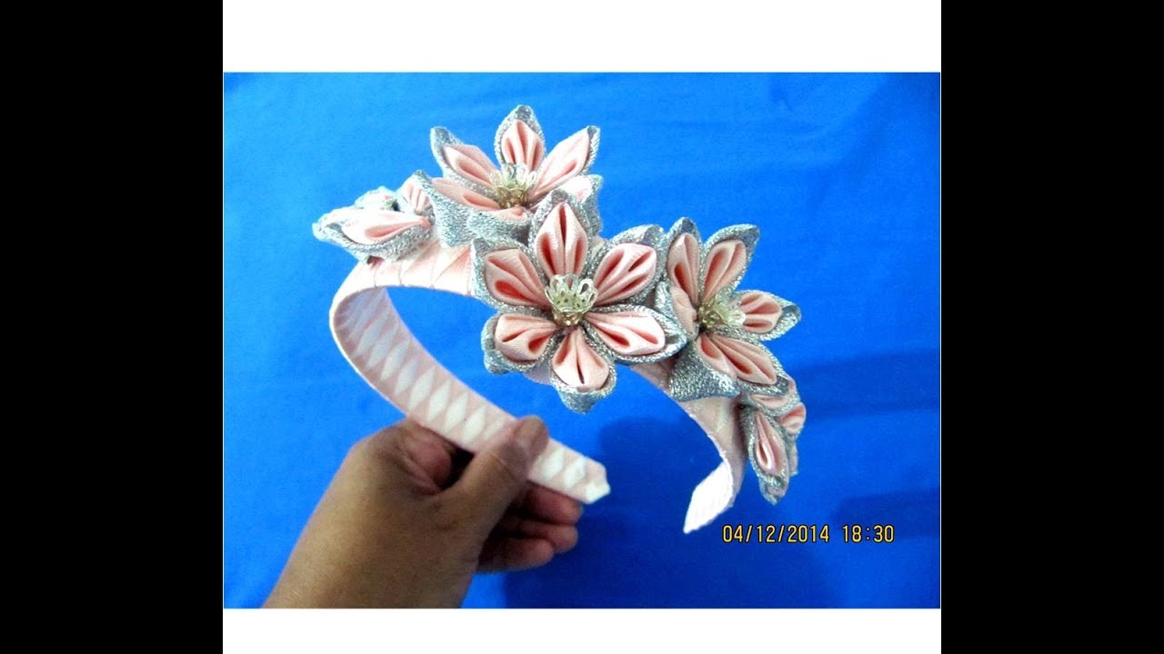 Flores Kanzashi tocados de lujo diademas en cintas para el cabello