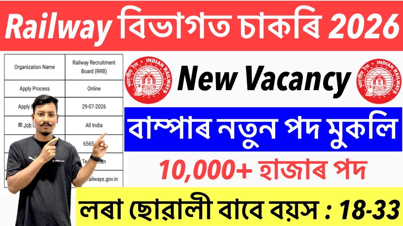 😍Good News✅Railway বিভাগত চাকৰি 2026- New Vacancy 10,000+ Post New Apply Online Latest Update🔥