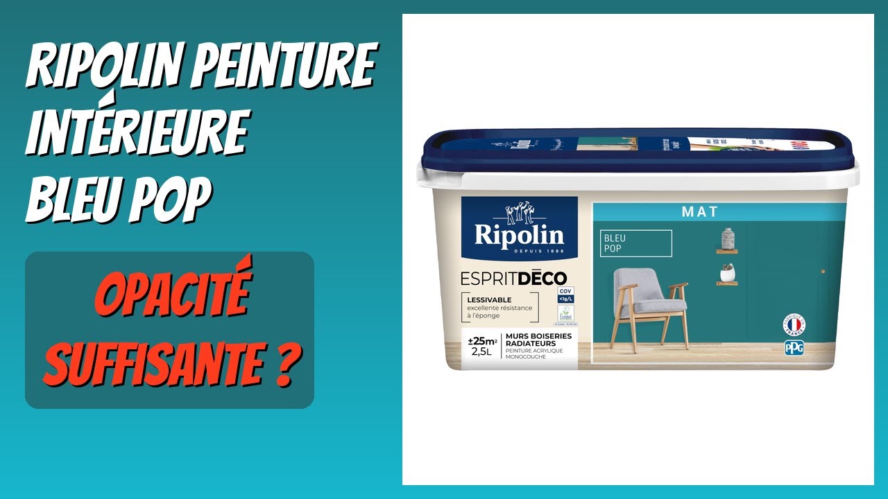 AVIS (2026) : RIPOLIN Peinture Intérieure Bleu Pop. DÉTAILS