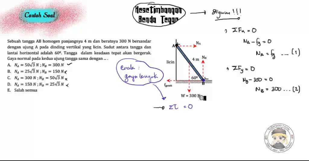Contoh 2 kesetimbangan benda tegar