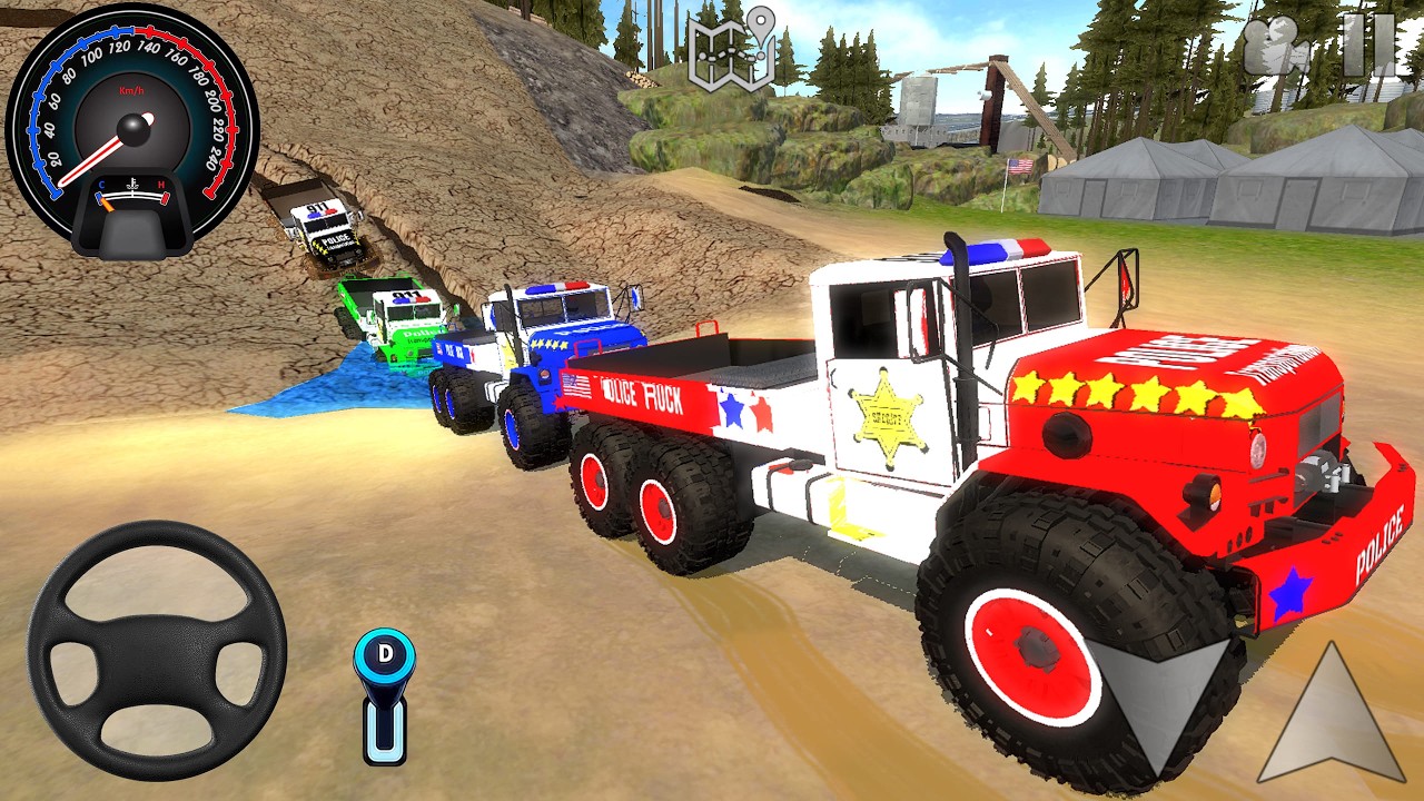 Juegos De Carros - Transporting US Police Monster Trucks #2 - Car Extreme Racing Android [Gameplay]