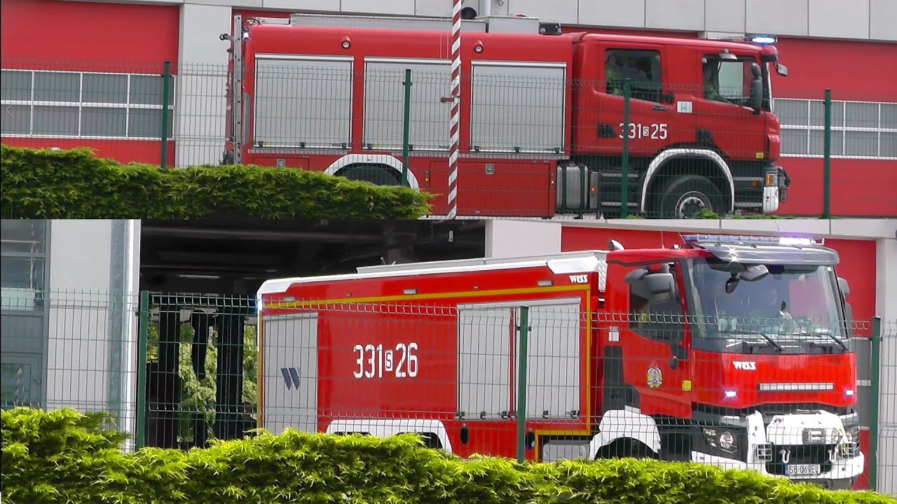 Pożar samochodu  - Bielsko-Biała, ul. Wierchowa: 331[S]25 GCBA Scania, 331[S]26 GCBA Renault K440