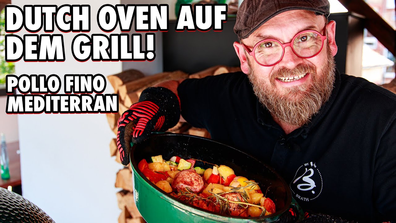 Dutch Oven auf dem Grill 🟢🔥 Pollo Fino Mediterran 🍗