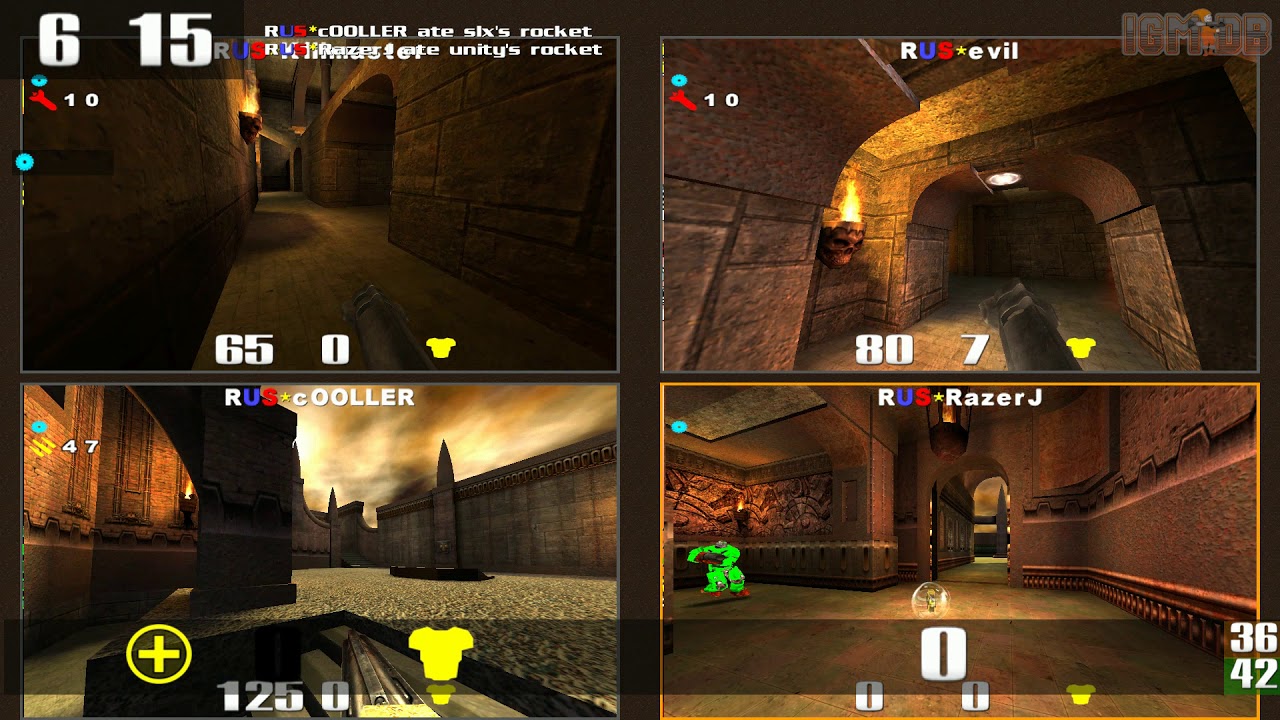 Quake 3 CPMA: Quake Nations Cup  TDM Final Russia vs France 2009 Map1 Q3DM14