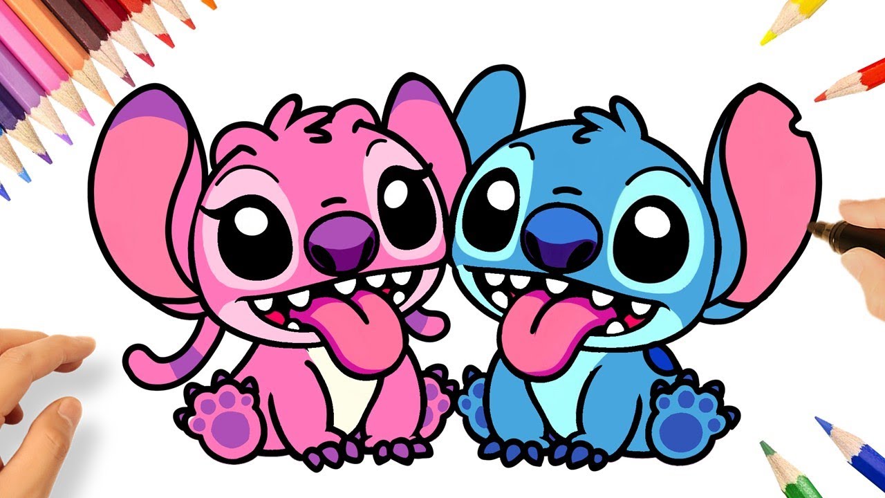 COMMENT DESSINER STITCH ET ANGEL💙💗LILO & STITCH