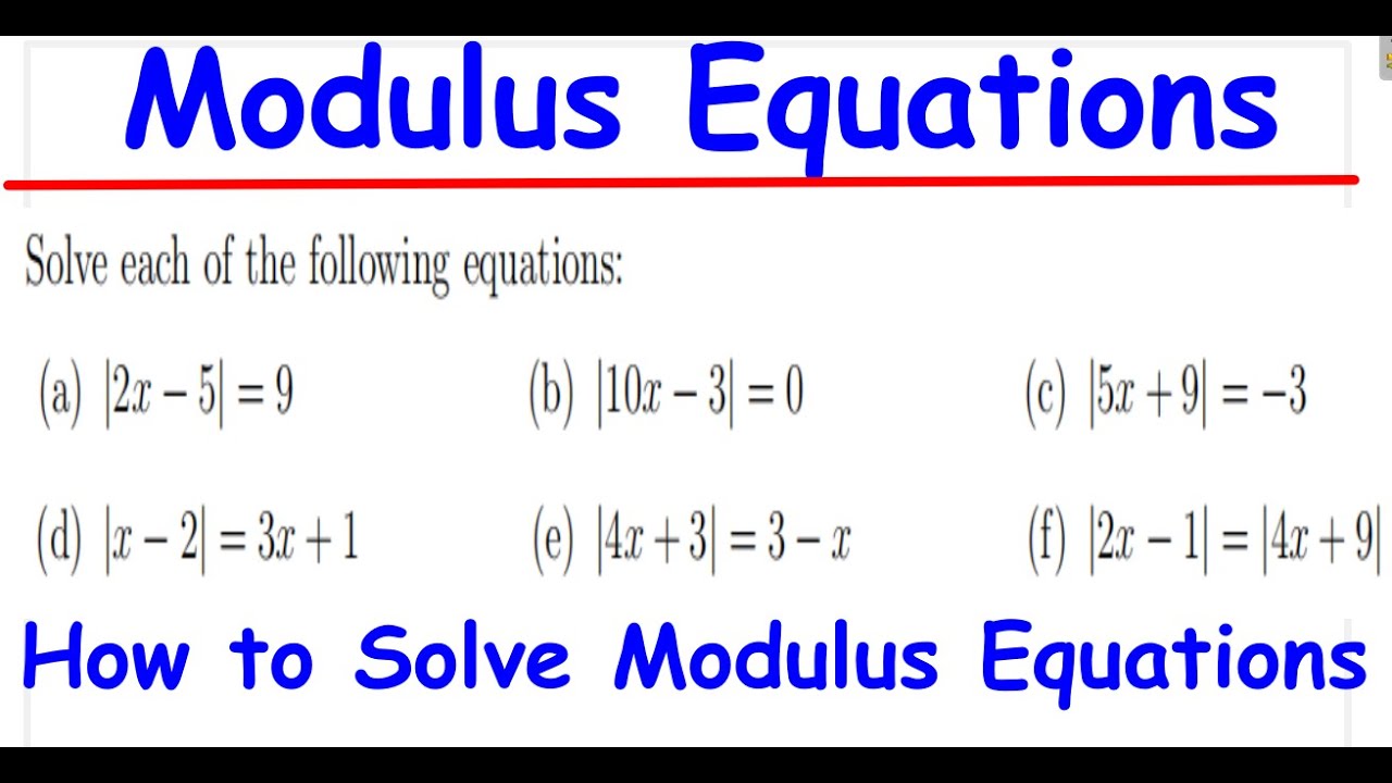 УРАВНЕНИЯ ПО МОДУЛЮ