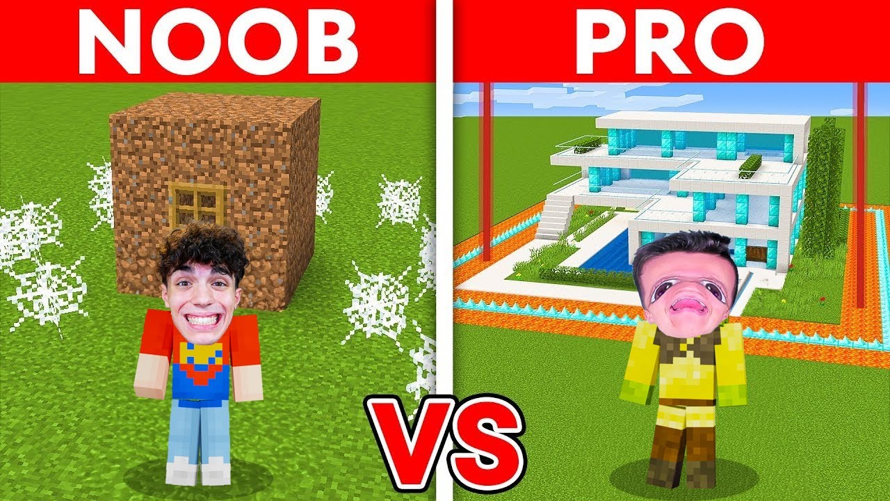 NOOB VS PRO: COSTRUIAMO LA CASA PIU' SICURA NELLA BATTAGLIA DI COSTRUZIONI su MINECRAFT!