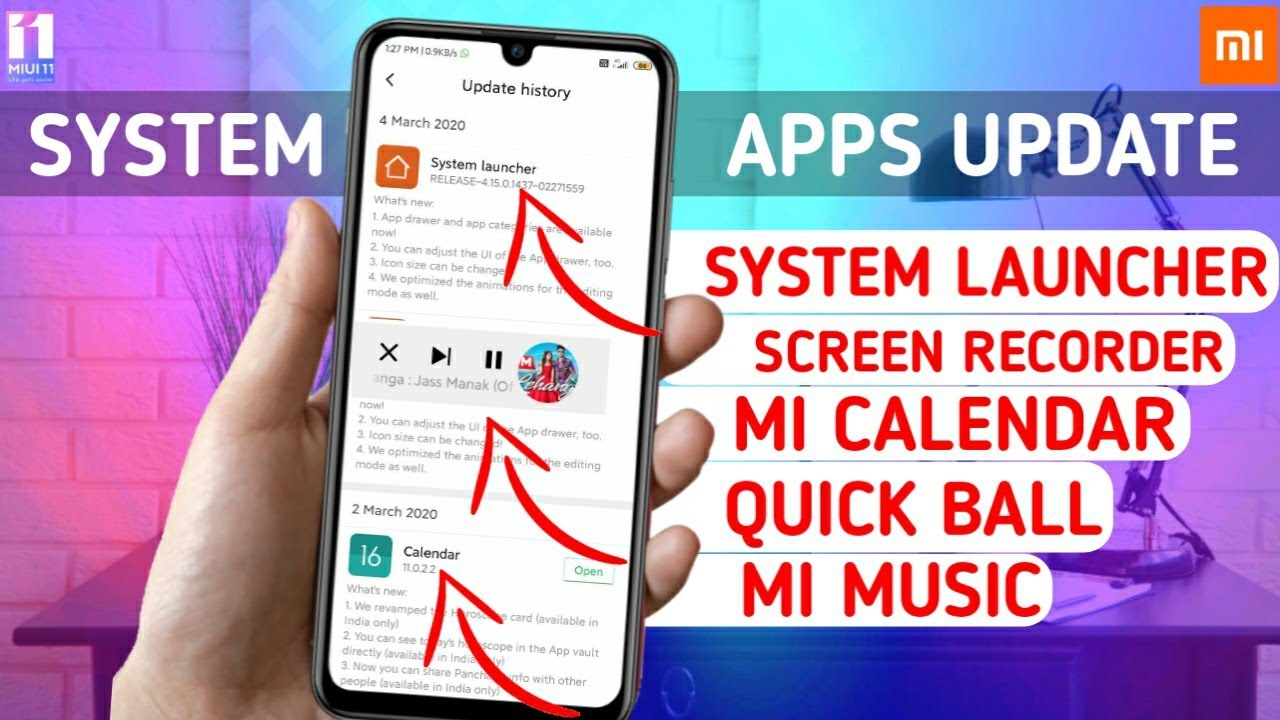 NEW UPDATES | MIUI 11 STABLE SYSTEM LAUNCHER UPDATE | MI CALENDAR | MI MUSIC | QUICK BALL | MIUI 11