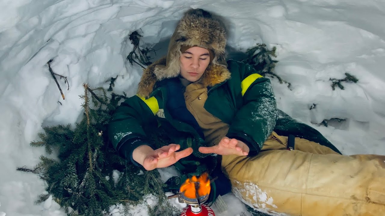 Overnight in a Snow Cave