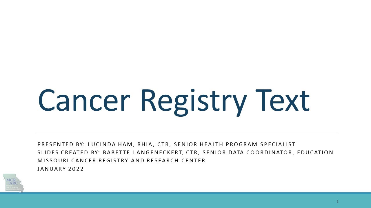 Cancer Registry Text