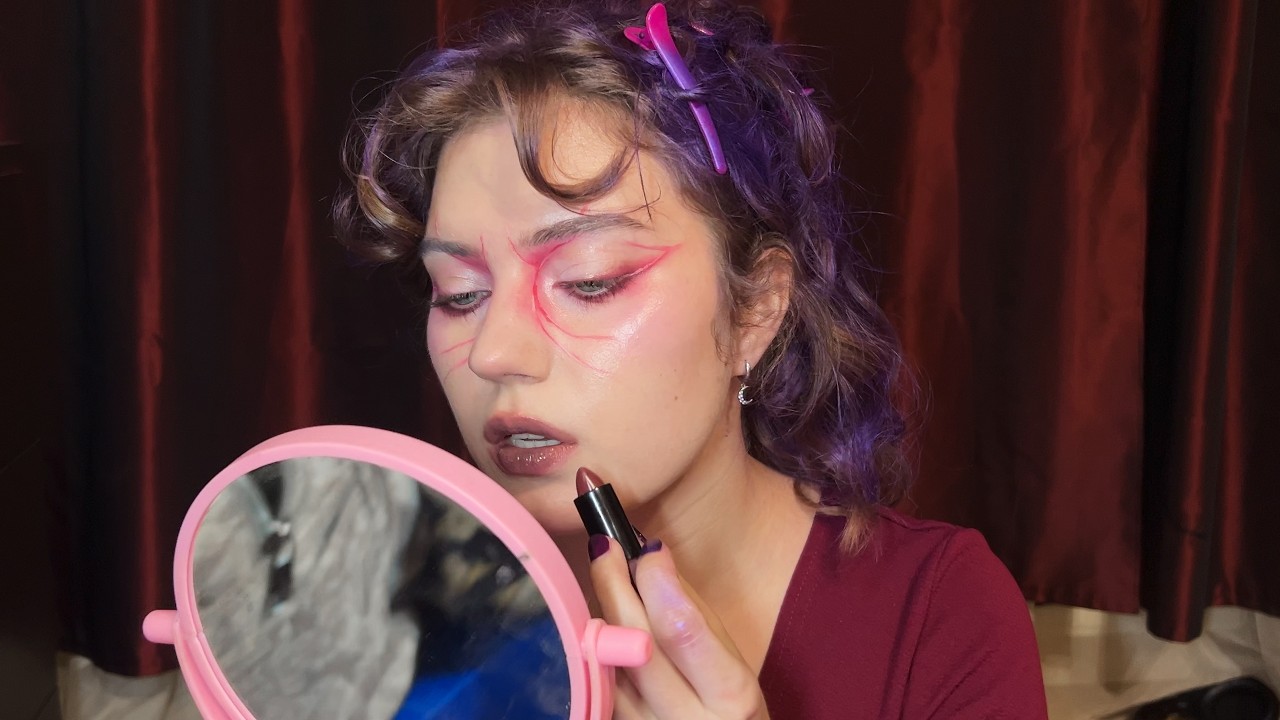 asmr doing my halloween makeup🦇🕸️🎃