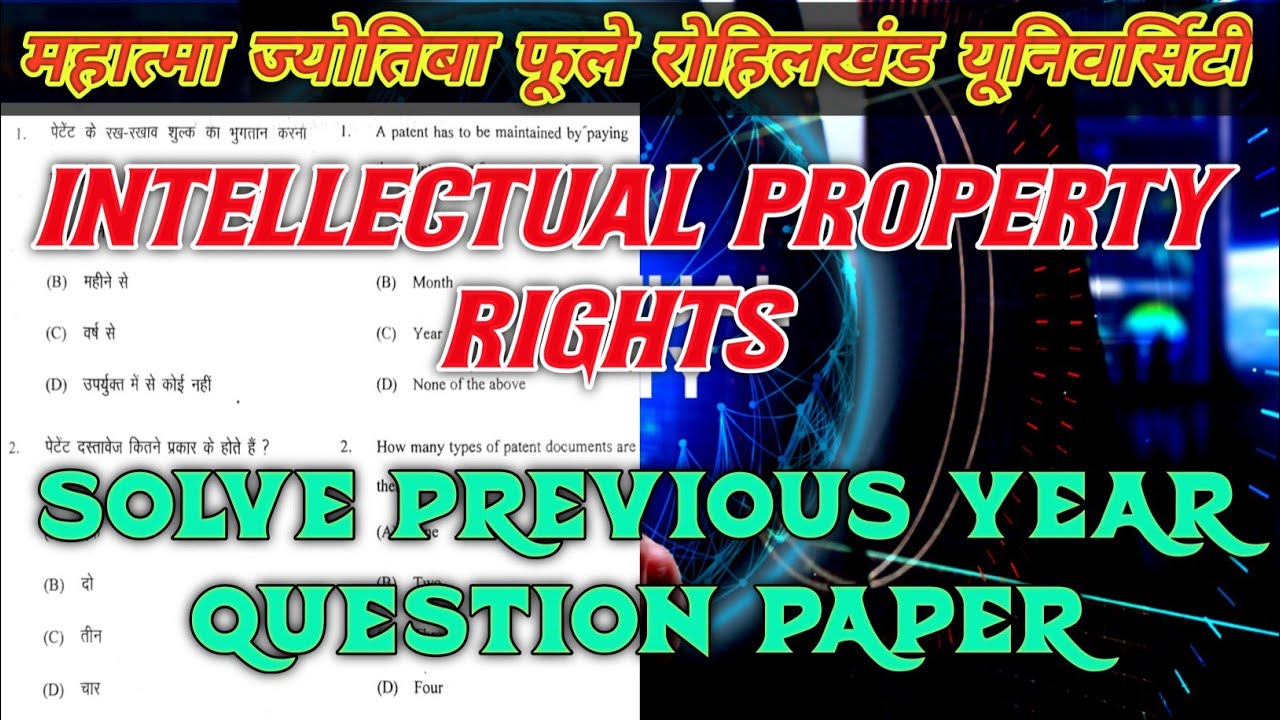 Solve Previous Year MCQ Question Paper Intellectual Property Rights Bsc AG. 6th Semester 