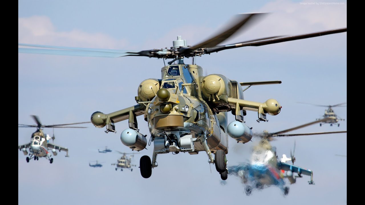 AWESOME Rus Mi-24 Mi-28 & Mi-8 Military Helicopters training exercise