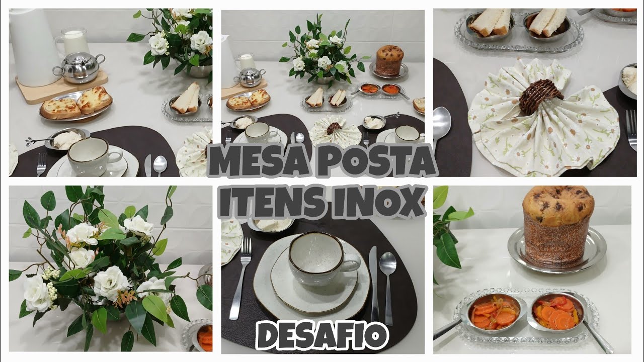MESA POSTA CAFÉ DA TARDE COM ITENS EM INOX DESAFIO DO GRUPO
