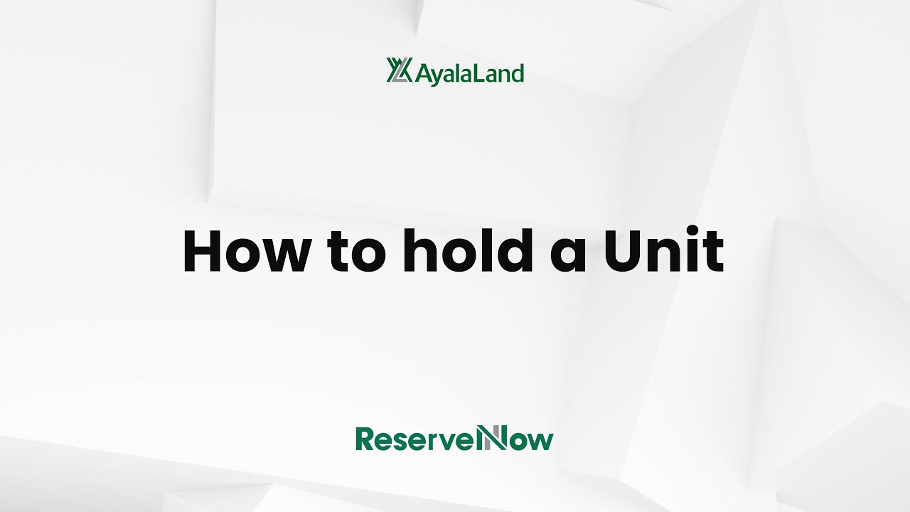 ReserveNow How to hold a Unit