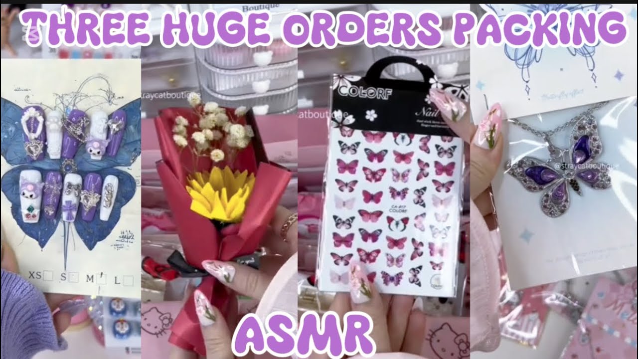 THREE HUGE ORDERS PACKING 😻✨(ASMR)||SMALL BUSINESS 