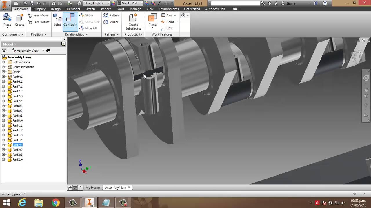 simulacion dinamica inventor cigueñal