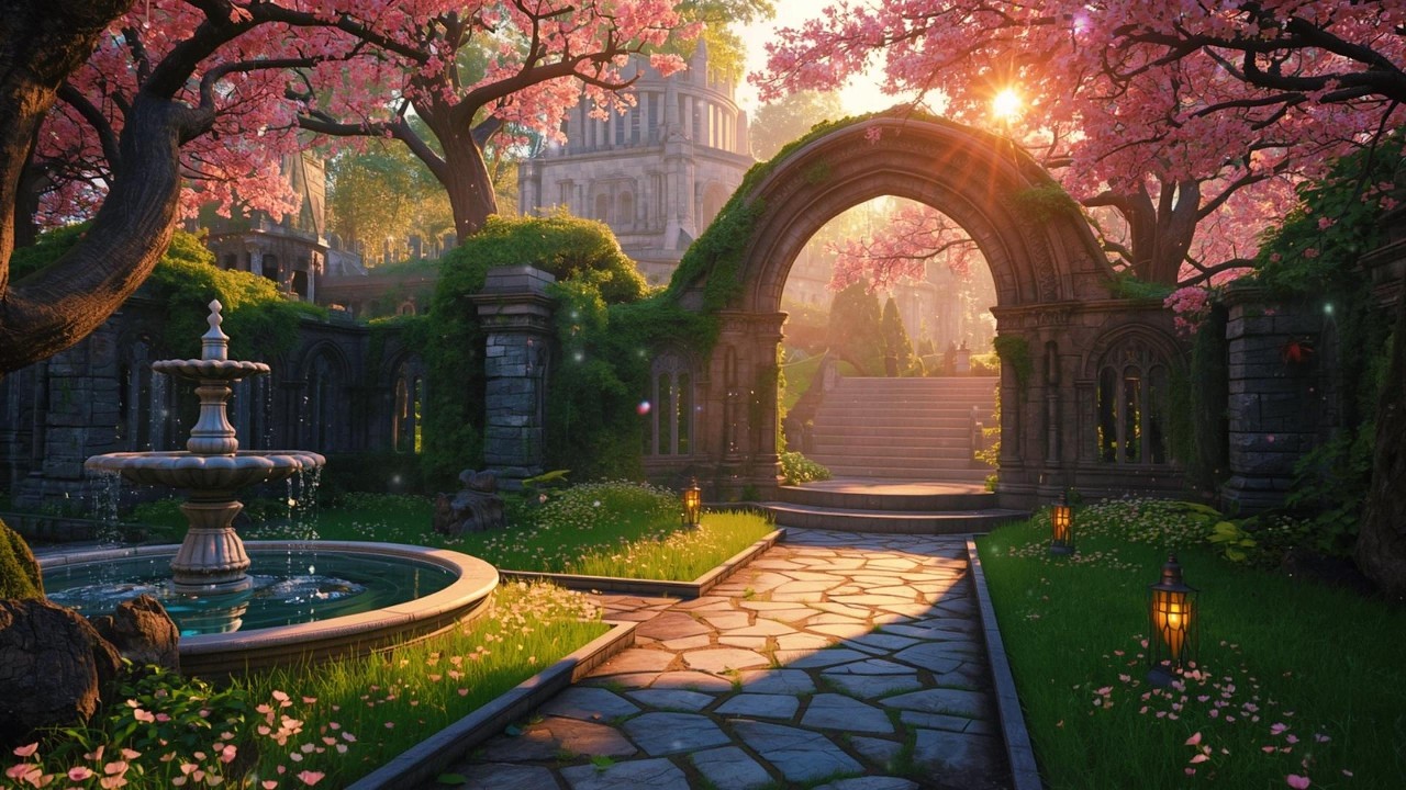 Celtic Ethereal Music – Deep Relaxation, Calm Spring Garden Ambience & Nature Sounds