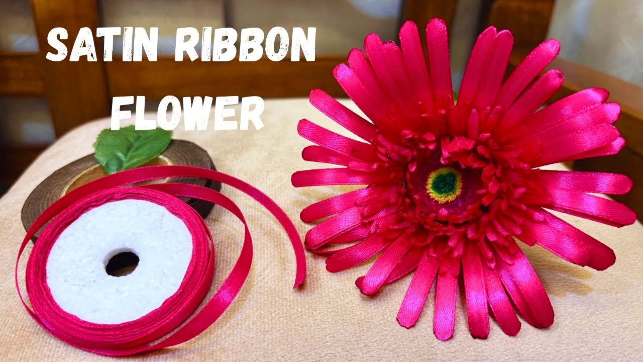 DIY satin ribbon flower / handmade flower / how to make a flower /Easy flower craft