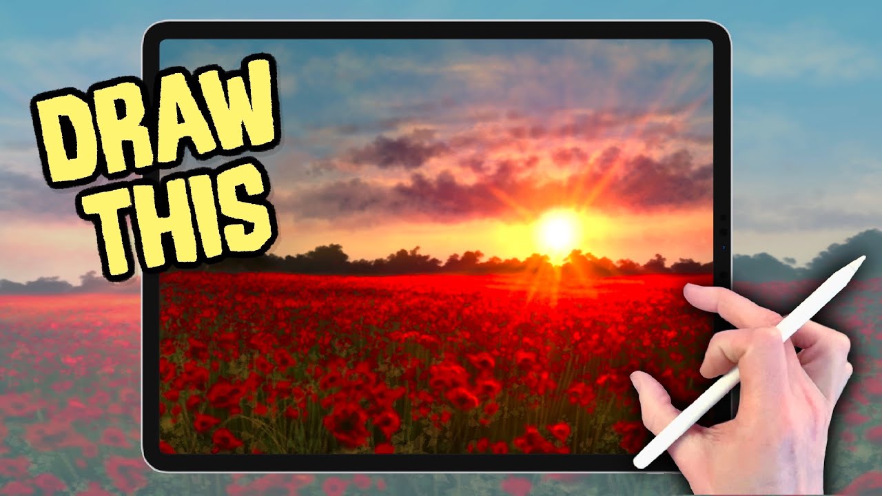 IPAD PAINTING MADE EASY - Poppy Field Landscape  Procreate tutorial