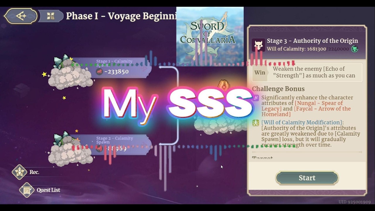 Sword of Convallaria  - Stage 3 authority of the origin