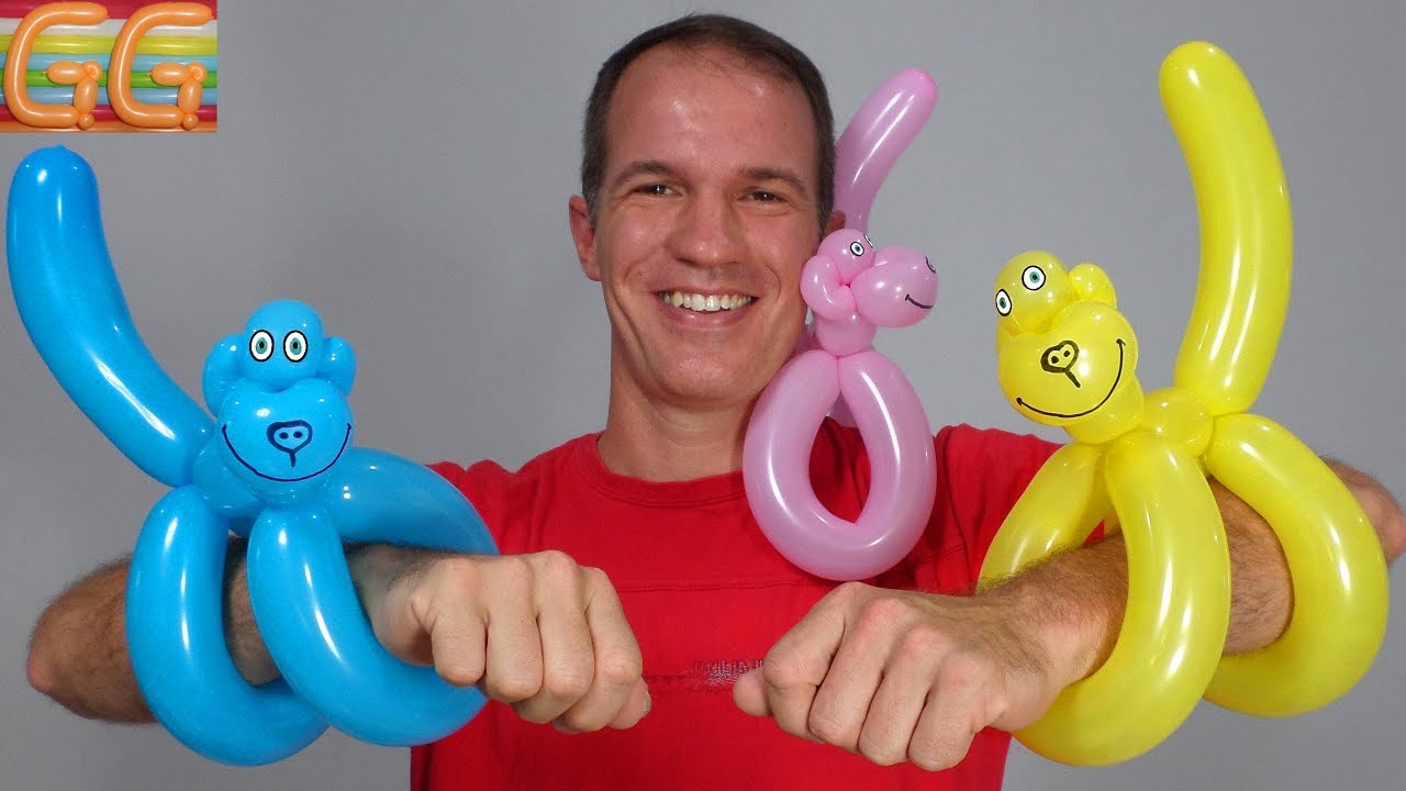 como hacer un mono con globos - globoflexia facil - como hacer figuras con globos