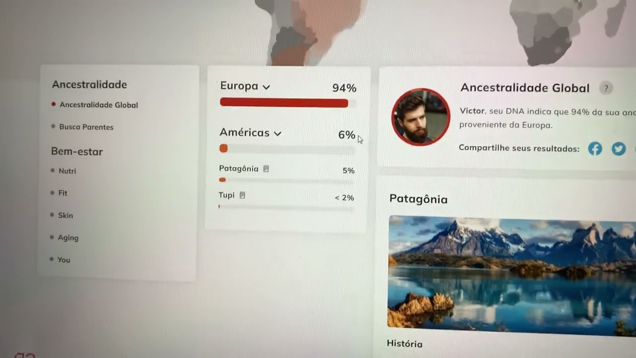 Genera: resultado de teste de ancestralidade por coleta de DNA