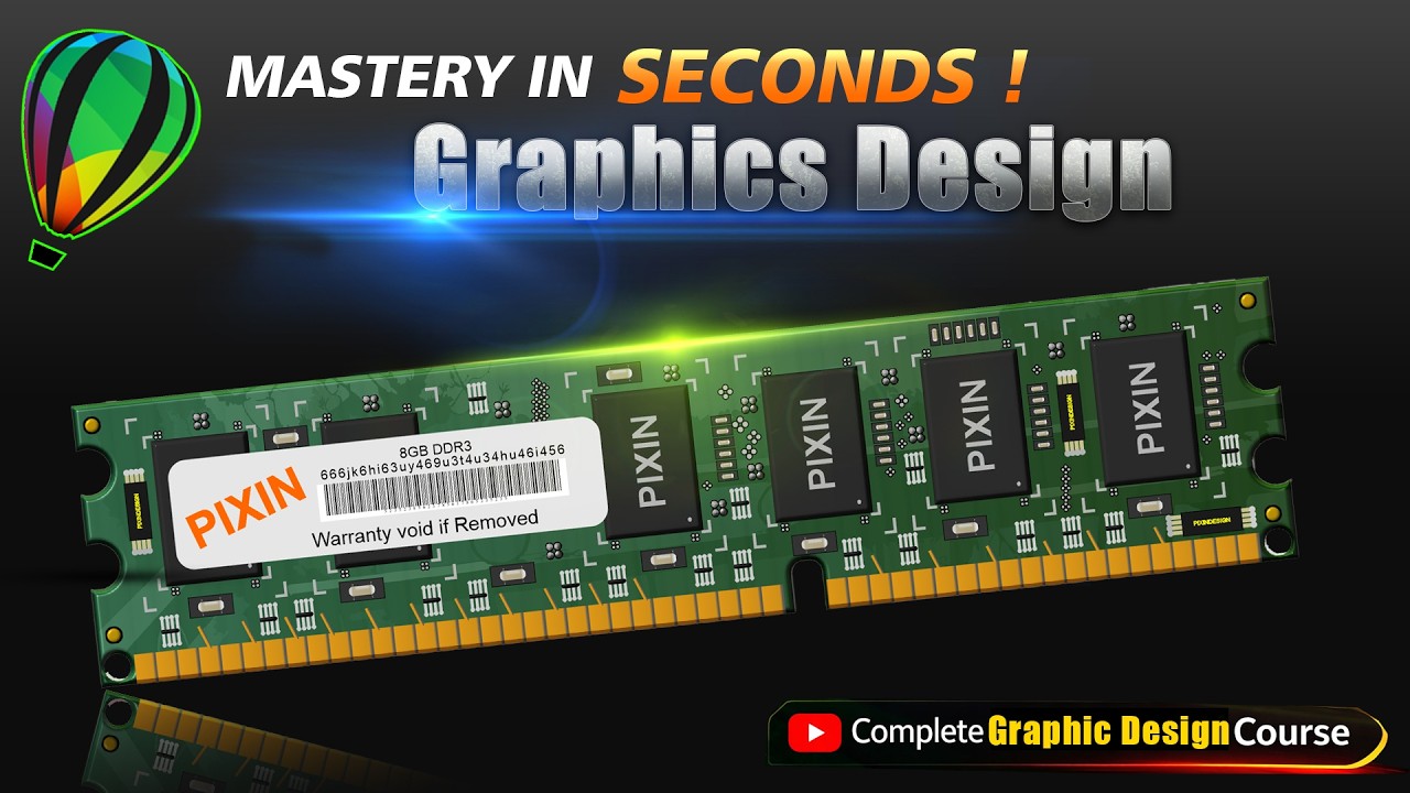 CorelDRAW Me Computer RAM Design 🔥 Realistic 3D Look | Step by Step Tutorial#graphicdesign#coreldraw