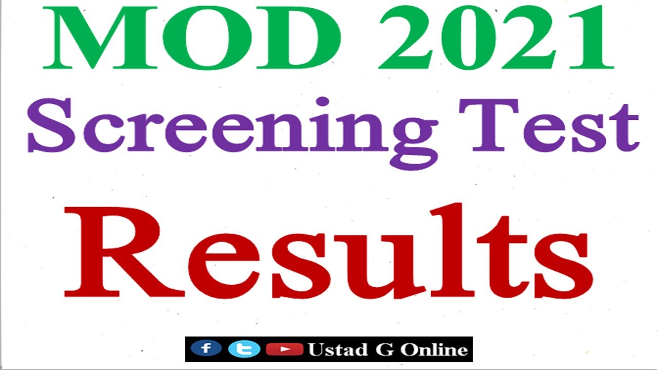 MOD Announced Screening Test Results | Ministry of Defense Screening Test Results 2021 | MOD 2021 |