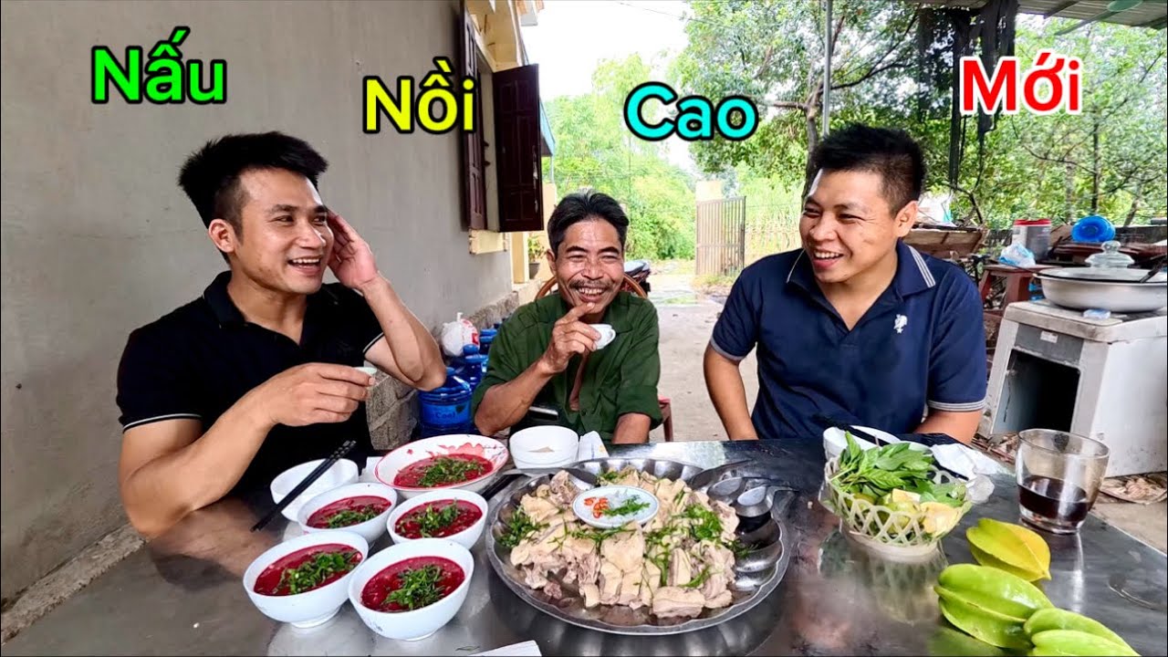 Đánh Tiết Canh Vịt Ăn Mừng Nấu Nồi Cao Mèo Đen Mới | HUY ANH TV