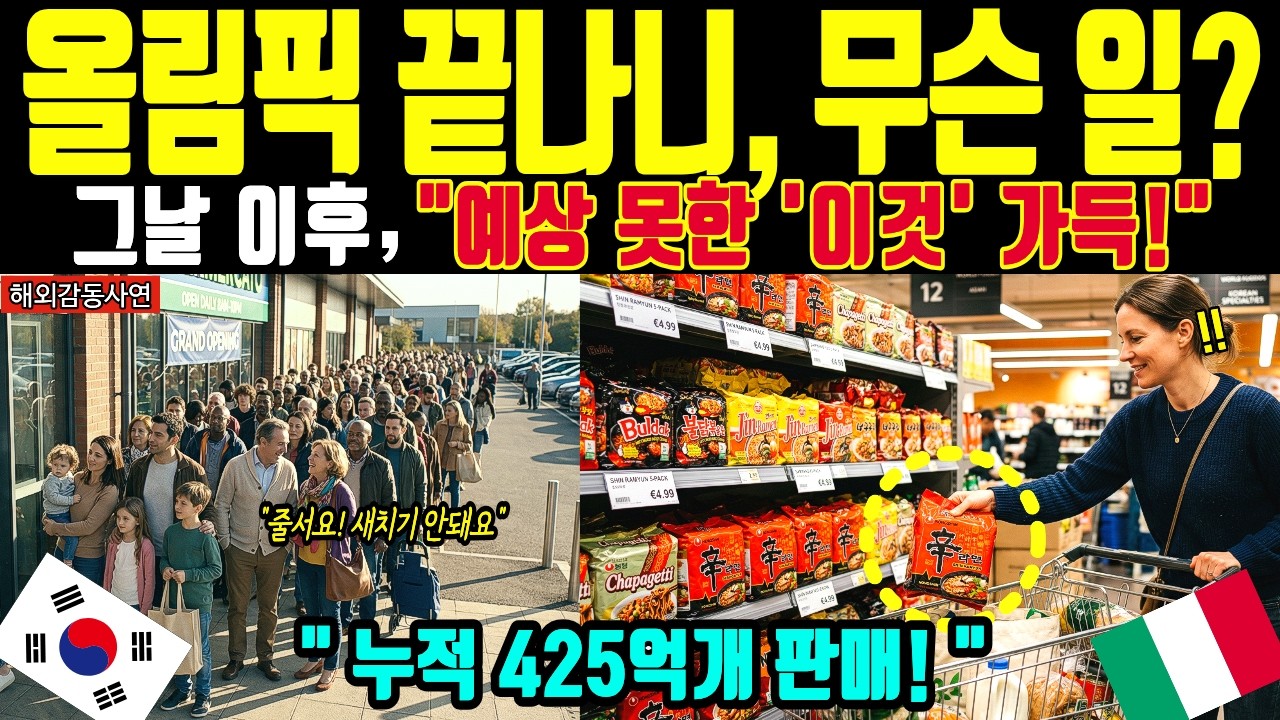 [해외감동사연] 밀라노 올림픽 끝났는데, 유럽 마트가 예상치 못한 변화가 시작되는데밀라노 싹쓸이한 한국 제품에 오열하며 밤샘 줄서기 시작된 충격적 이유