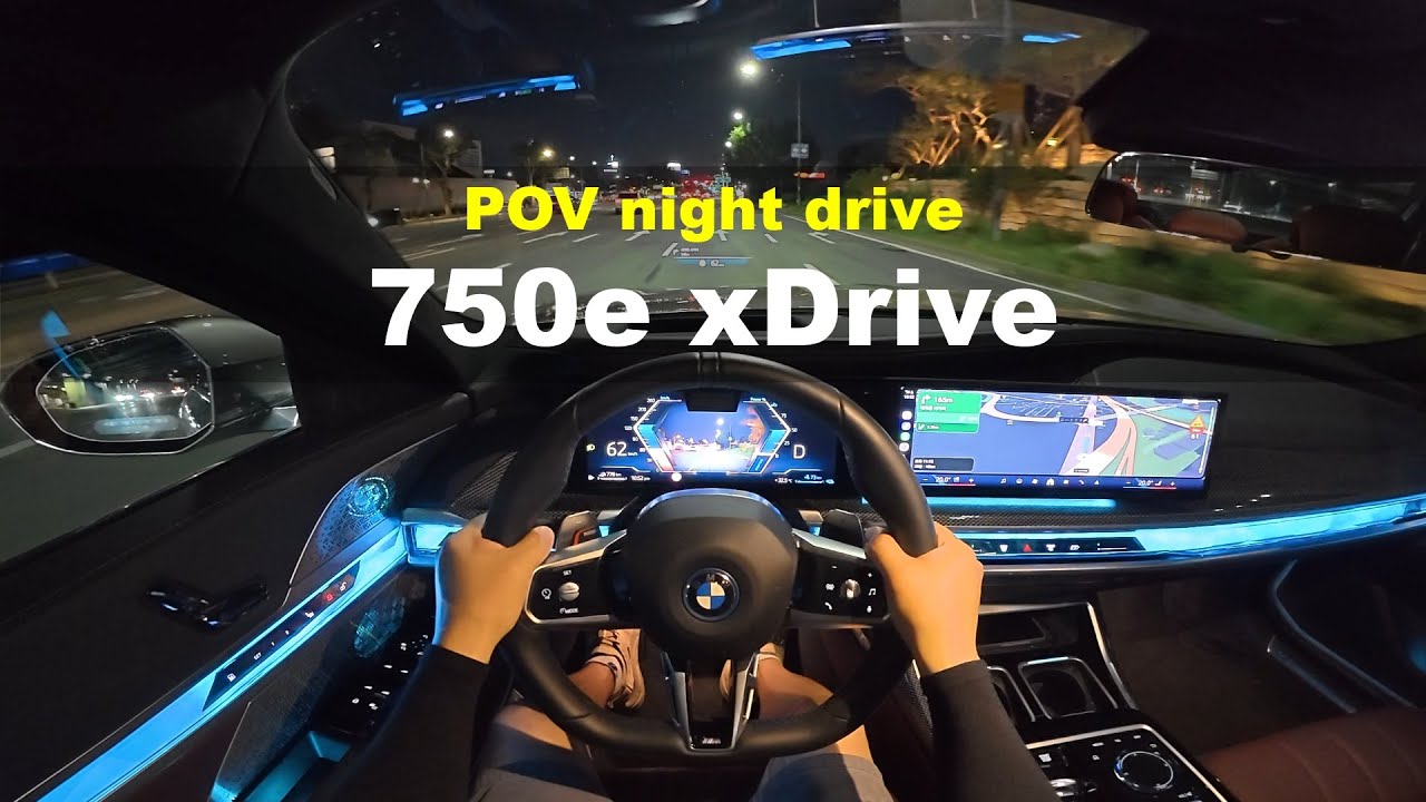 2025 BMW 750e xDrive M sport POV night drive