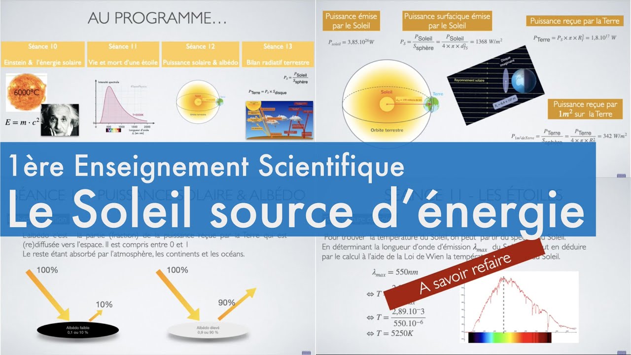 Révision4 - Le Soleil source d'énergie - 1ere Enseignement Scientifique