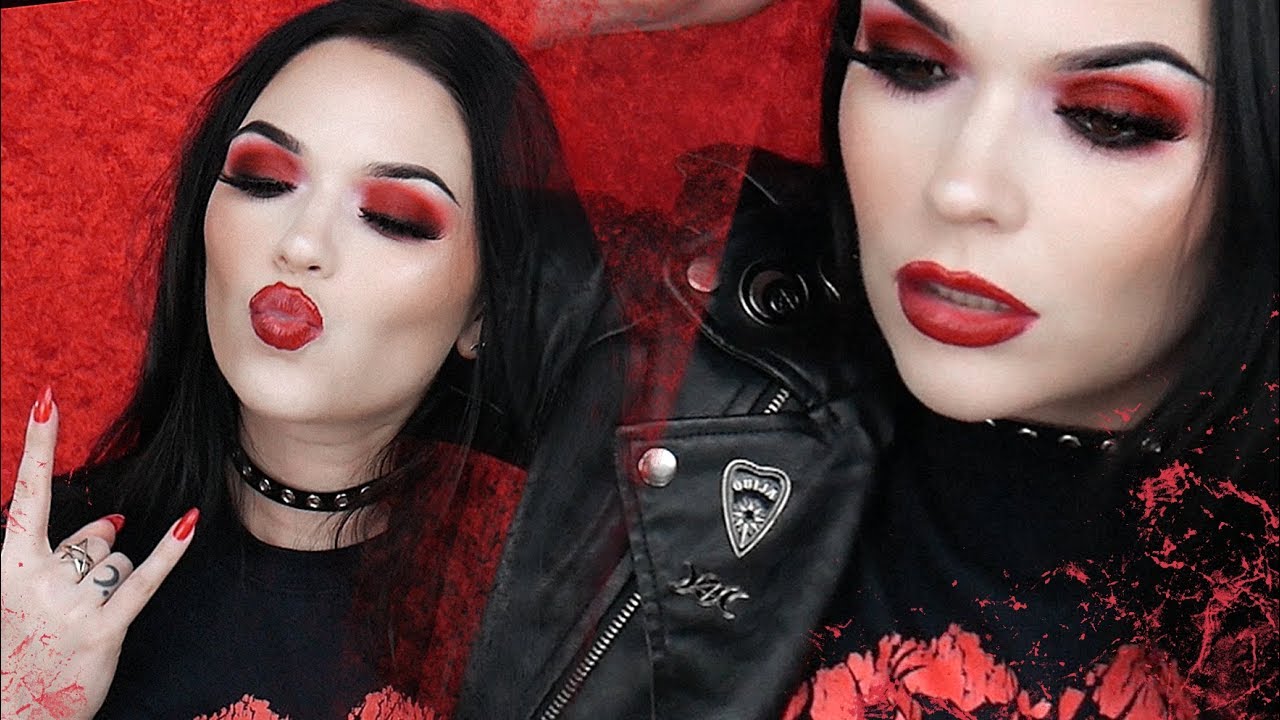 SMOKEY RED GRUNGE MAKEUP TUTORIAL 🥀💔💋