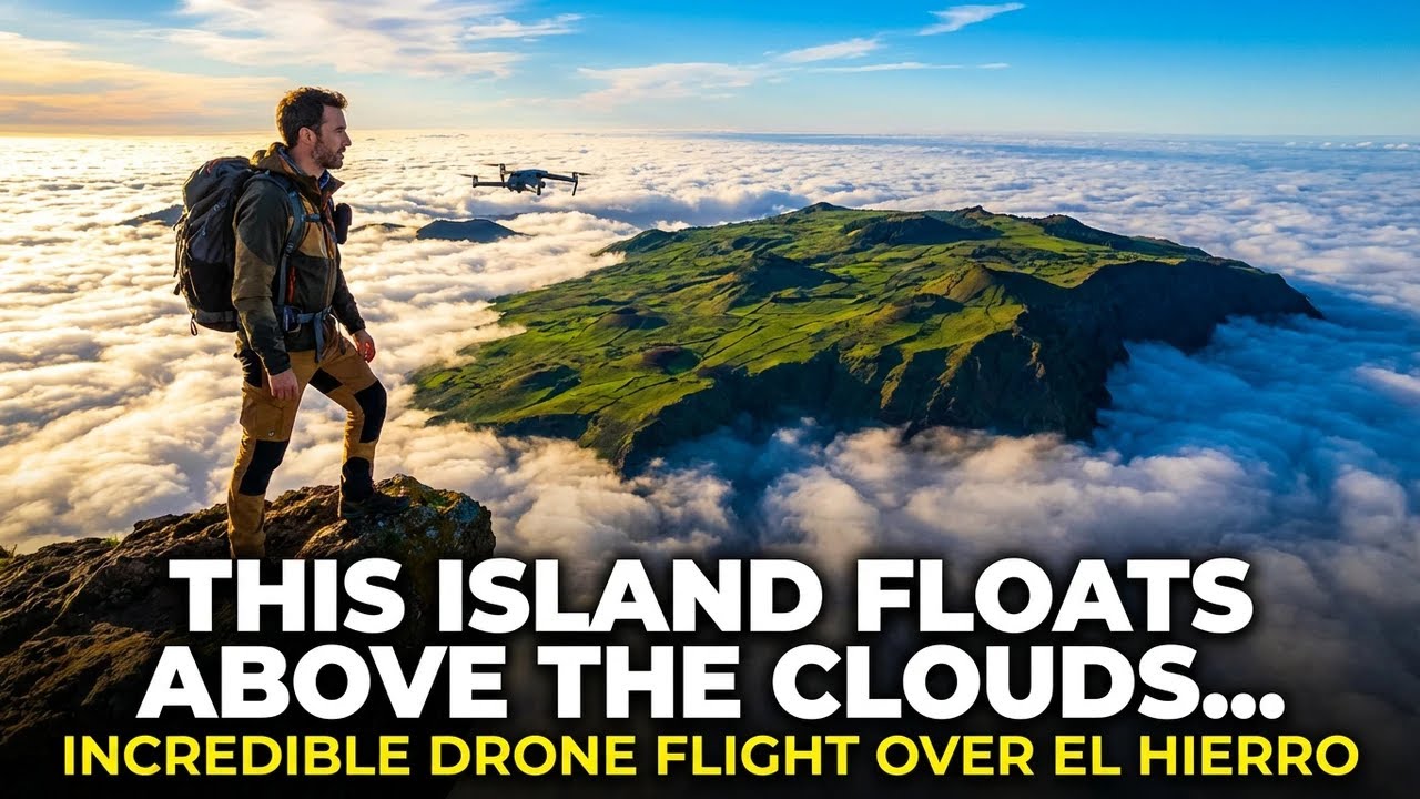 This island floats above the clouds... | Unreal drone flight over Teide and El Hierro
