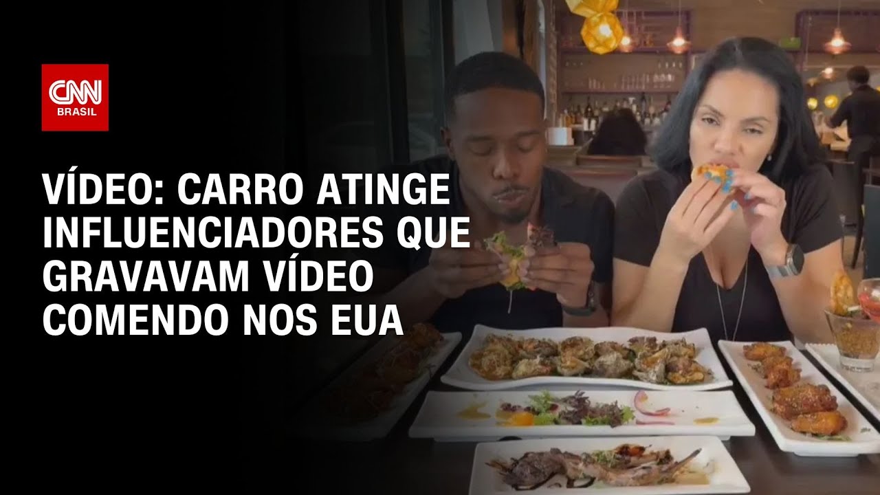 Carro atinge influenciadores que gravavam v&iacute;deo comendo nos EUA | CNN BRASIL