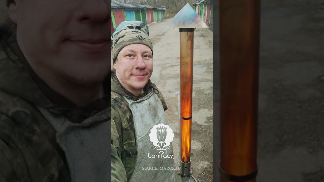 Печь ракета: вариант турбо со стеклянной трубой. Экспериментальный образец.