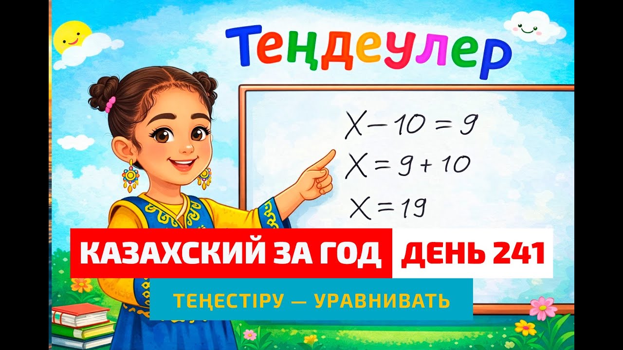➗ День 241 — Уравнения в реальной жизни | Глагол теңестіру | Учим казахский язык