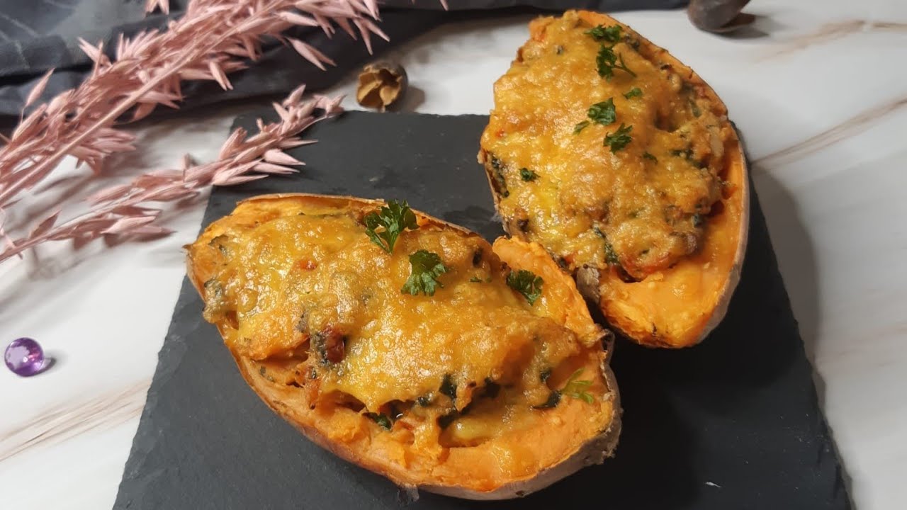 Patates douces farcies au four