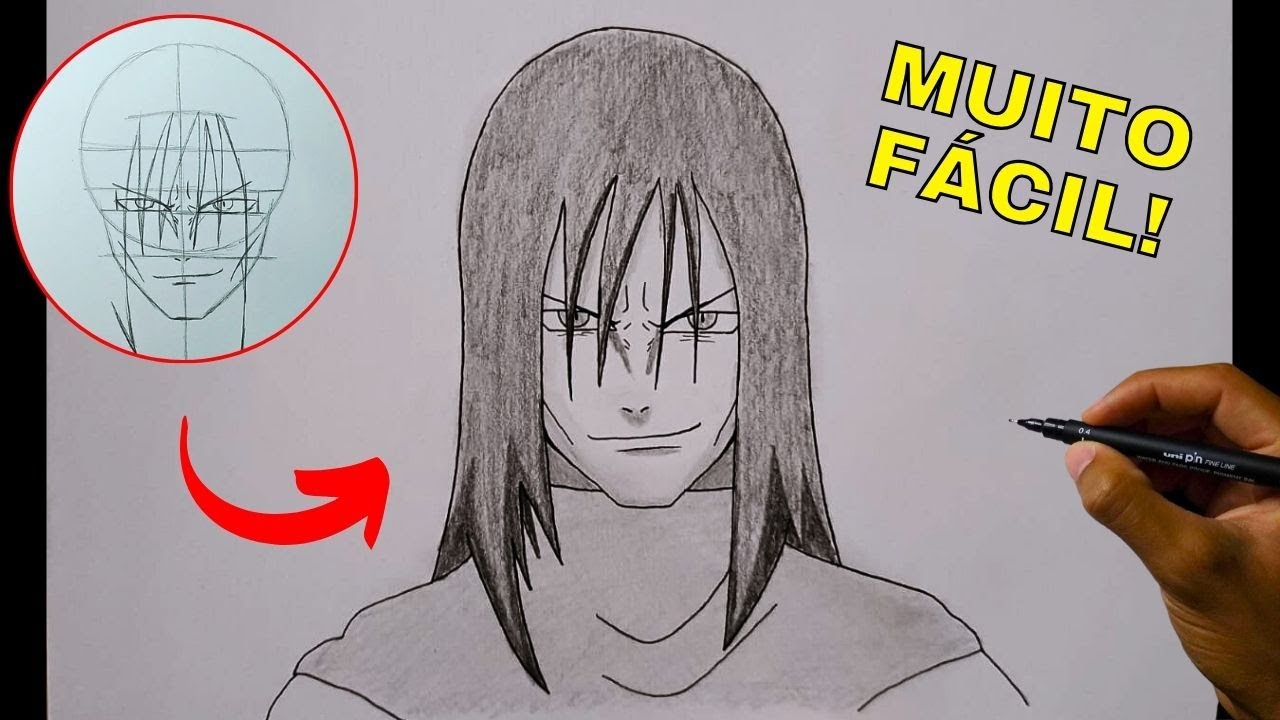 Como desenhar o OROCHIMARU (Naruto) | Fácil e passo a passo