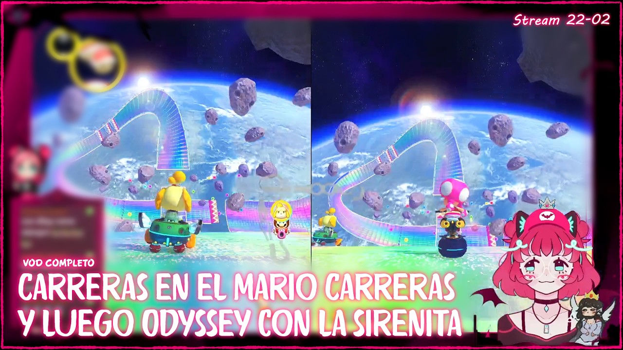 Carreras en el Mario Carreras y luego Odyssey con la sirenita | Jugando en la switch | VOD