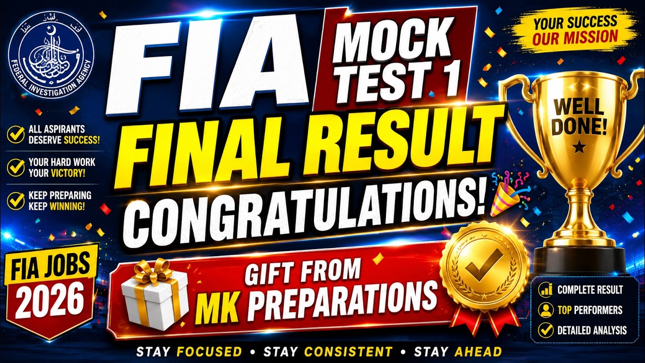 FIA CBT Mock Test 1 Final Result 2026 | Congratulations Everyone | FIA Test Preparation