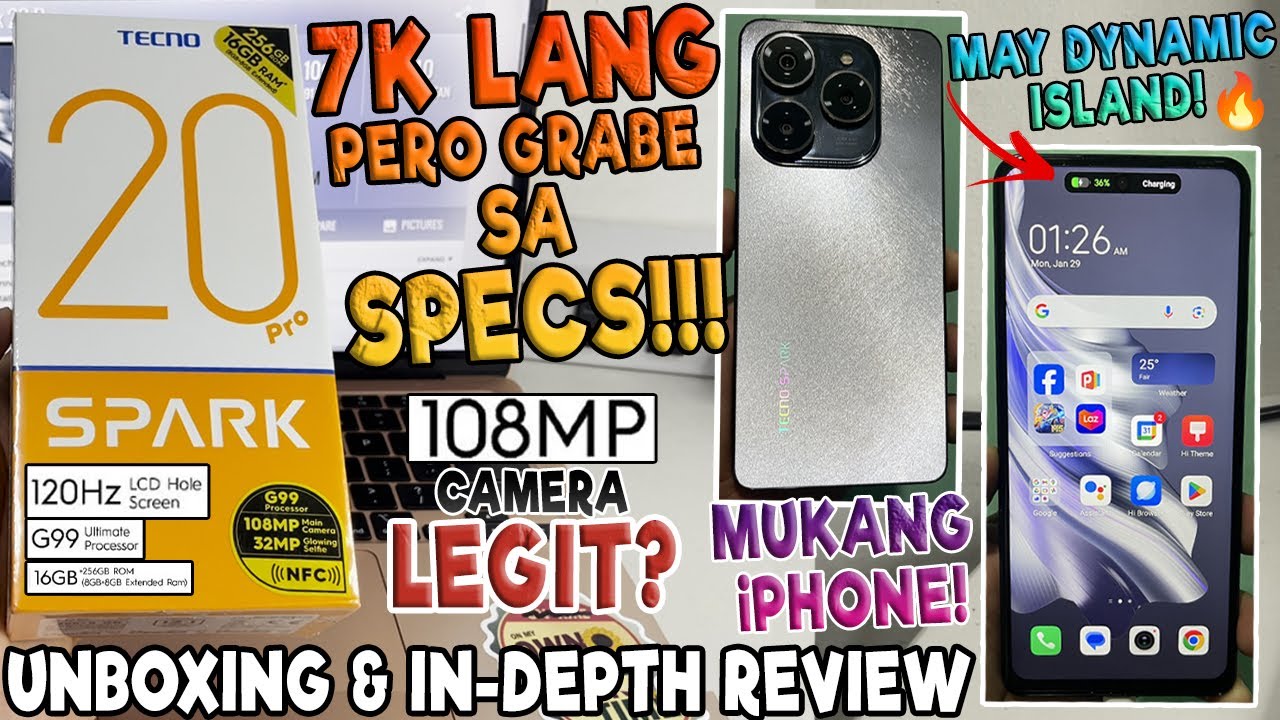 TECNO Spark 20 Pro 8/256 (IN-DEPTH REVIEW AND UNBOXING!) | 7K LANG PERO GRABE SA SPECS AT FEATURES!!