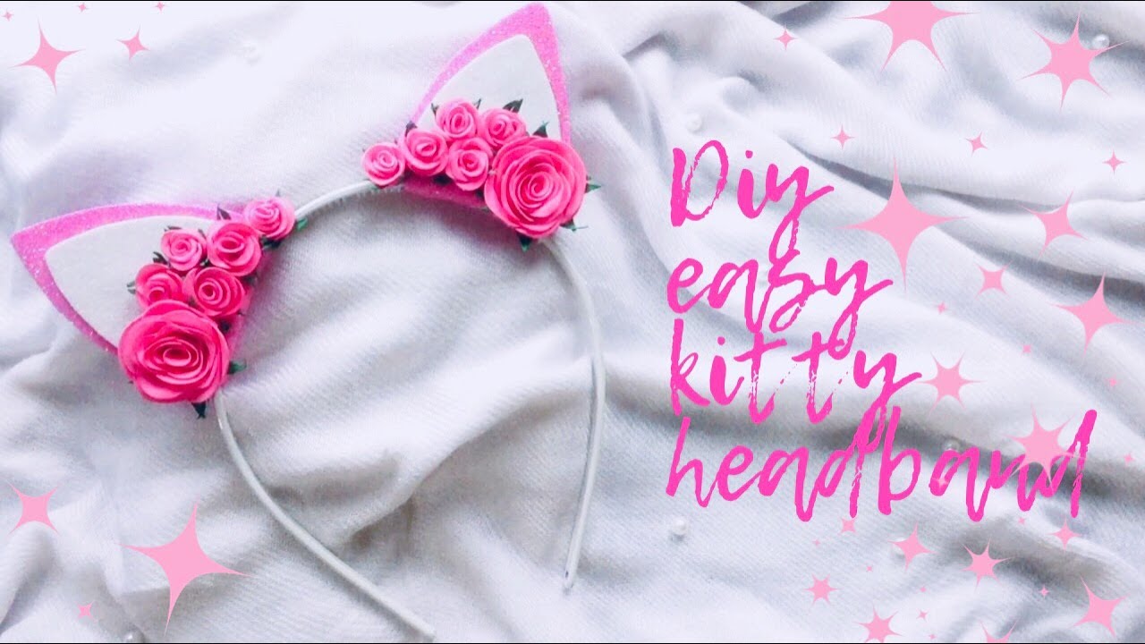 DIY cat ears/ kitty ear headband/foam sheet crafts/how to make/Ariane Grande cat ears/hair bands