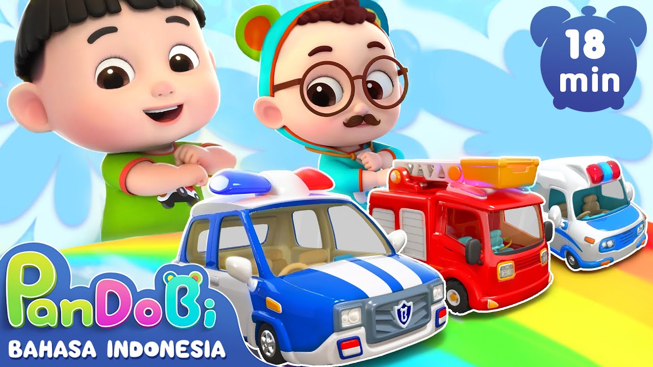 Mobil Polisi, Truk Pemadam Dan Ambulans Di Jembatan London | Mainan | Super Pandobi Bahasa Indonesia