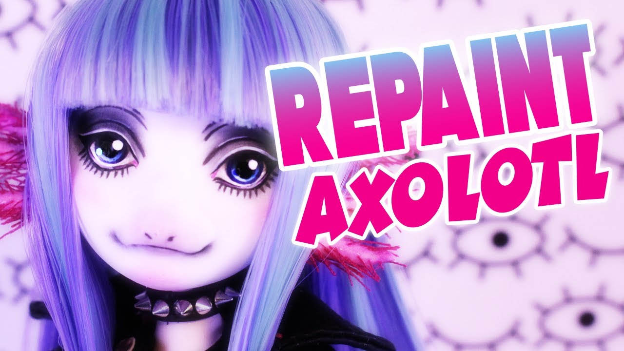 Joy Ambis 🖤 Making a Pastel Goth Axolotl Doll | Divus Doll RePaint!